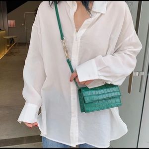 Leather Green Crossbody Bag